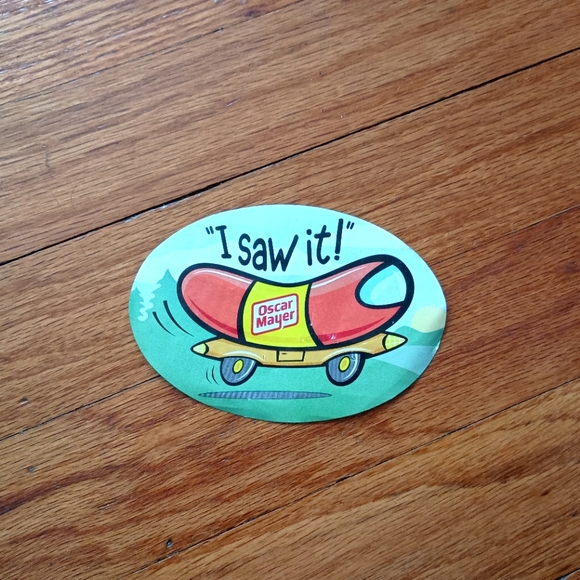 3/$10 🌟 RARE "I Saw It!" Oscar Mayer Hot Dog Weiner Mobile Truck Car Sticker - Picture 1 of 5
